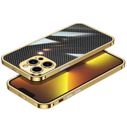 

Carbon Brazed Stainless Steel Ultra Thin Protective Phone Case For iPhone 12 Pro Max(Gold)
