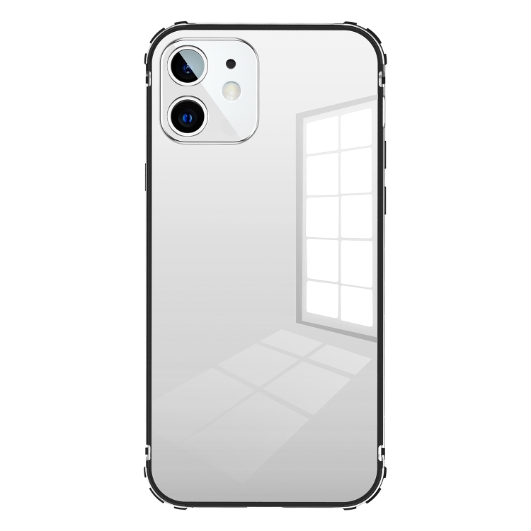 

Stainless Steel+TPU Metal Transparent Phone Case For iPhone 12(Silver)