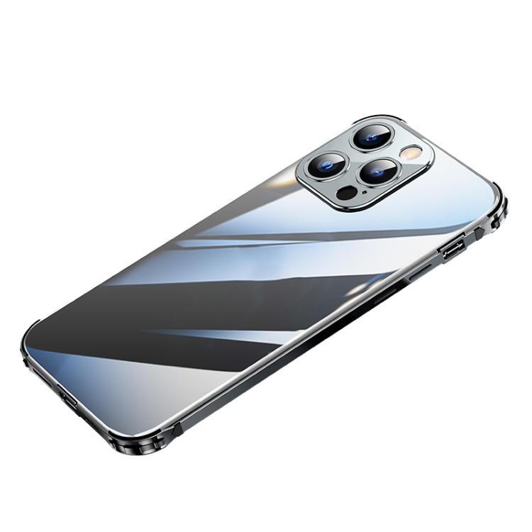 

Stainless Steel+TPU Metal Transparent Phone Case For iPhone 13 Pro Max(Graphite)