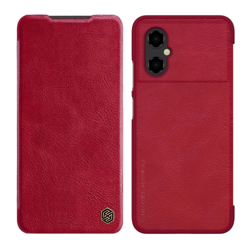 

For Xiaomi Poco M4 5G NILLKIN QIN Series Crazy Horse Texture Leather Phone Case(Red)