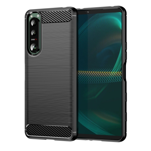

For Sony Xperia 5 III Brushed Texture Carbon Fiber TPU Phone Case(Black)