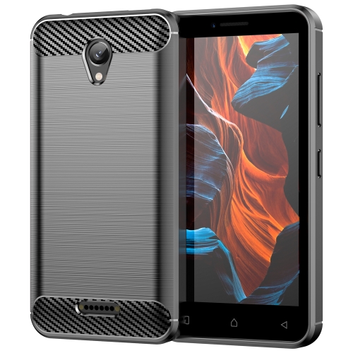 

For Lenovo Vibe A Plus Brushed Texture Carbon Fiber TPU Phone Case(Black)