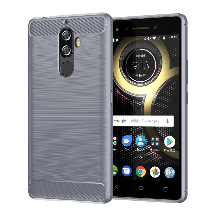 

For Lenovo K8 Note/K8 Note Lite Brushed Texture Carbon Fiber TPU Phone Case(Grey)