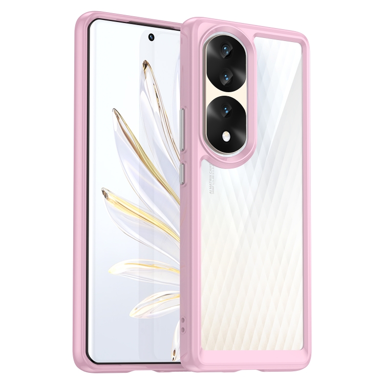 

For Honor 70 Pro 5G Colorful Series Acrylic + TPU Phone Case(Pink)