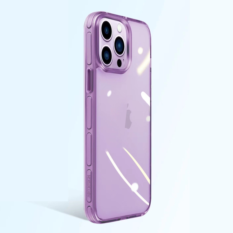 

For iPhone 14 Pro Crystal Shield Series High Transparency Metal Case (Purple)