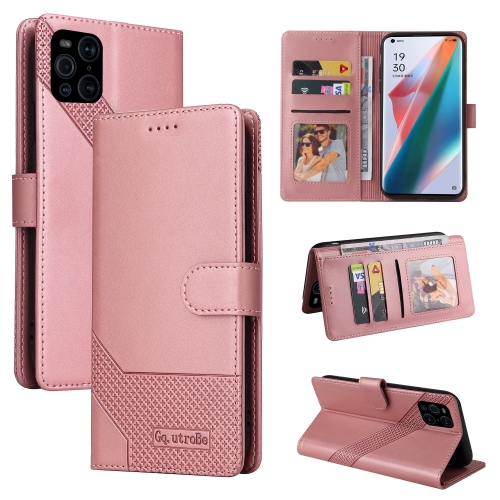 Para OPPO Find X3 Pro GQUTROBE Skin Feel Funda de cuero magnética para  teléfono (oro rosa)