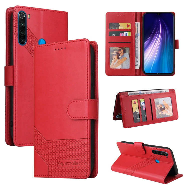 

For Xiaomi Redmi Note 8 GQUTROBE Skin Feel Magnetic Leather Phone Case(Red)