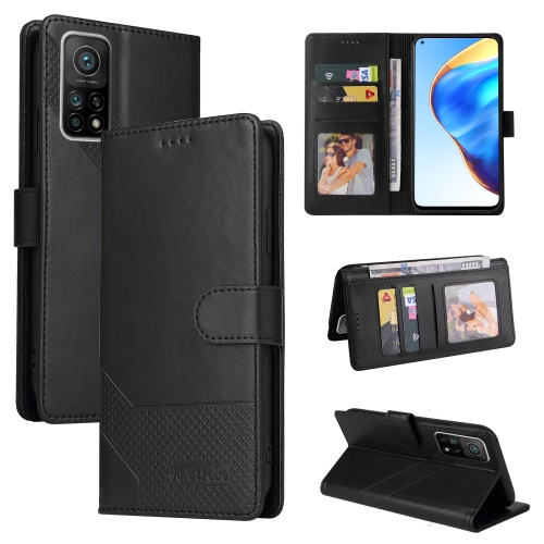 

For Xiaomi Mi 10T Pro GQUTROBE Skin Feel Magnetic Leather Phone Case(Black)