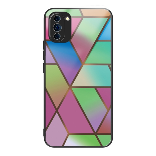 

For Huawei Nova 10 Abstract Marble Pattern Glass Protective Case(Rhombus Gradient)