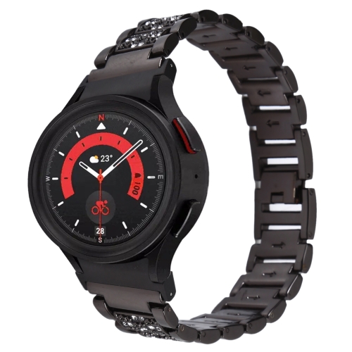 

For Samsung Galaxy Watch5 40mm / 44mm Full Diamond Metal Watch Band(Black)