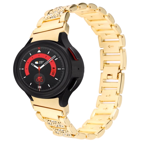 

For Samsung Galaxy Watch5 40mm / 44mm Full Diamond Metal Watch Band(Gold)