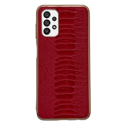 

For Samsung Galaxy A23 4G Genuine Leather Weilai Series Nano Electroplating Phone Case(Red)