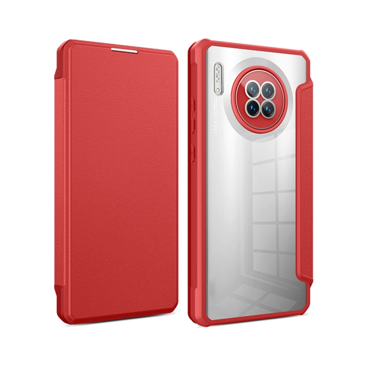 

For Huawei Mate 30 Magnetic Flip Leather Phone Case(Red)