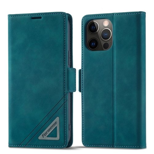 For iPhone 13 Pro Forwenw Dual-side Buckle Leather Phone Case (Dark Cyan)