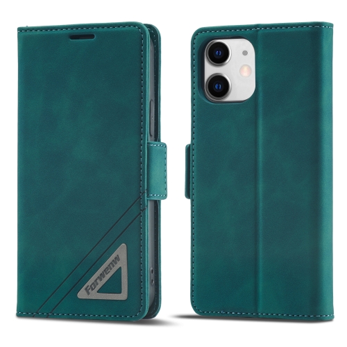 

Forwenw Dual-side Buckle Leather Phone Case For iPhone 12 mini(Dark Cyan)