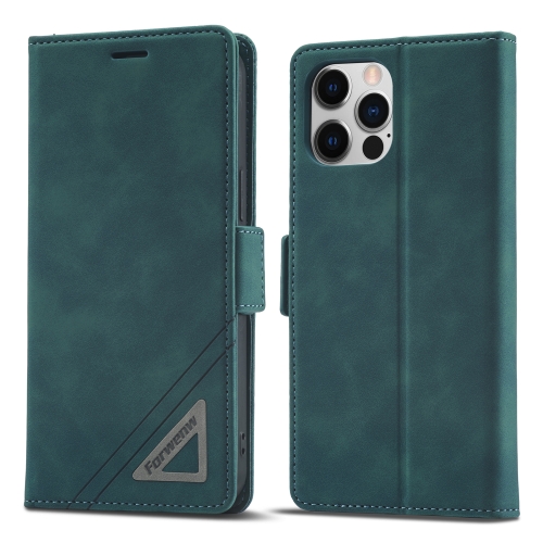 

Forwenw Dual-side Buckle Leather Phone Case For iPhone 12 Pro Max(Dark Cyan)