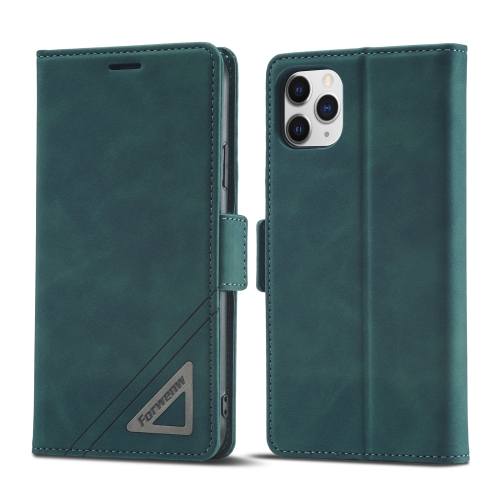 

Forwenw Dual-side Buckle Leather Phone Case For iPhone 11 Pro(Dark Cyan)