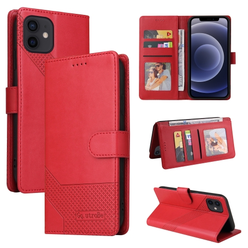 

GQUTROBE Skin Feel Magnetic Leather Phone Case For iPhone 12 mini(Red)