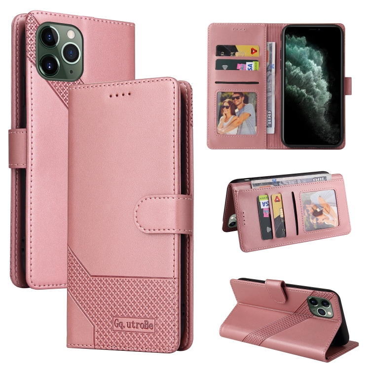 

GQUTROBE Skin Feel Magnetic Leather Phone Case For iPhone 11 Pro(Rose Gold)