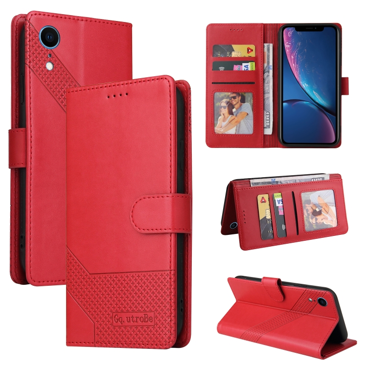 

GQUTROBE Skin Feel Magnetic Leather Phone Case For iPhone XR(Red)