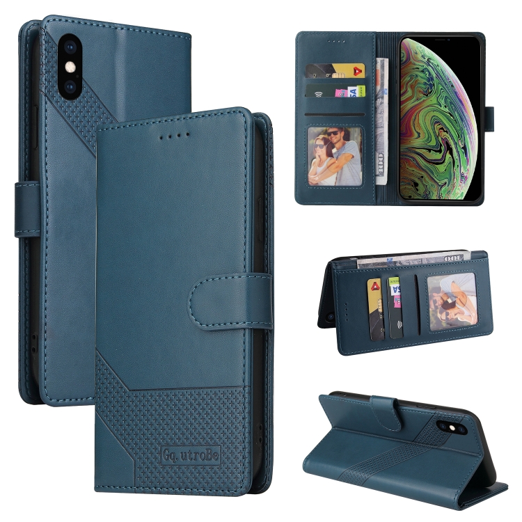 

GQUTROBE Skin Feel Magnetic Leather Phone Case For iPhone XS Max(Blue)