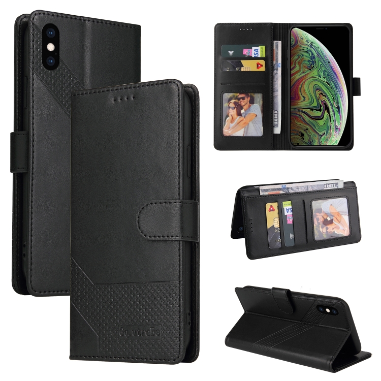 

GQUTROBE Skin Feel Magnetic Leather Phone Case For iPhone XS / X(Black)