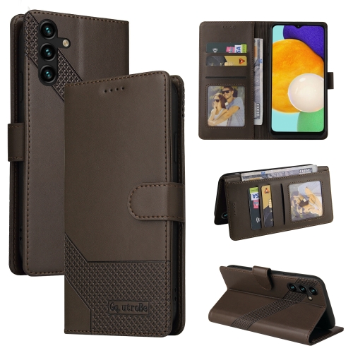 

For Samsung Galaxy A13 GQUTROBE Skin Feel Magnetic Leather Phone Case(Brown)