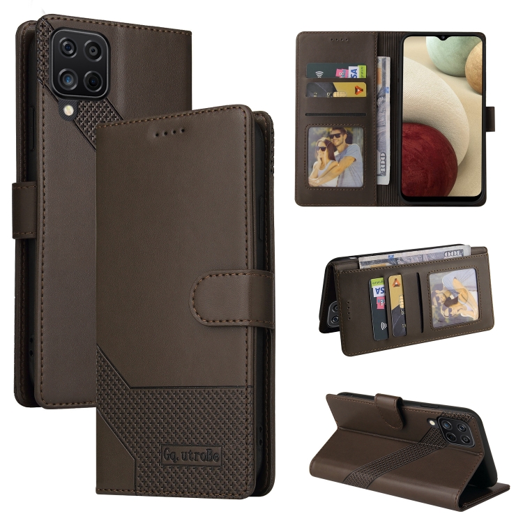 

For Samsung Galaxy A42 5G GQUTROBE Skin Feel Magnetic Leather Phone Case(Brown)