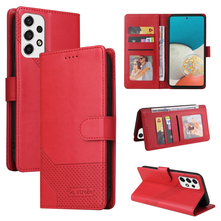 

For Samsung Galaxy A53 5G GQUTROBE Skin Feel Magnetic Leather Phone Case(Red)
