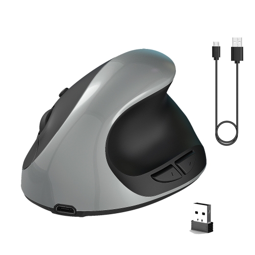 Mouse Inalámbrico, Ratón Recargable Wireless 2.4G Ergonómico
