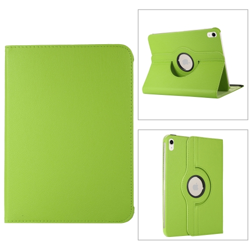 

For iPad 10th Gen 10.9 2022 360 Degree Rotation Litchi Texture Flip Leather Tablet Case with Holder (Green)