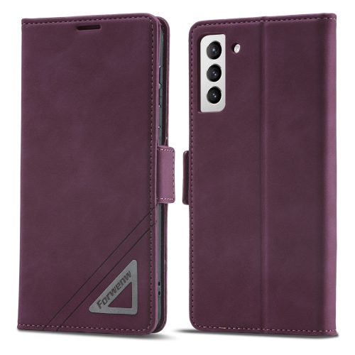 

For Samsung Galaxy S22+ 5G Forwenw Dual-side Buckle Leather Phone Case(Wine Red)