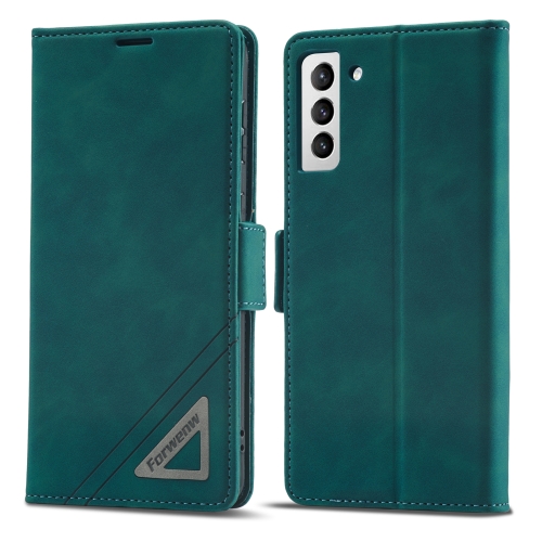 

For Samsung Galaxy S21 5G Forwenw Dual-side Buckle Leather Phone Case(Dark Cyan)