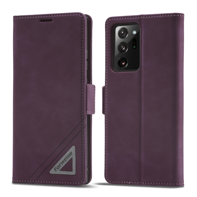 

For Samsung Galaxy Note20 Ultra Forwenw Dual-side Buckle Leather Phone Case(Wine Red)