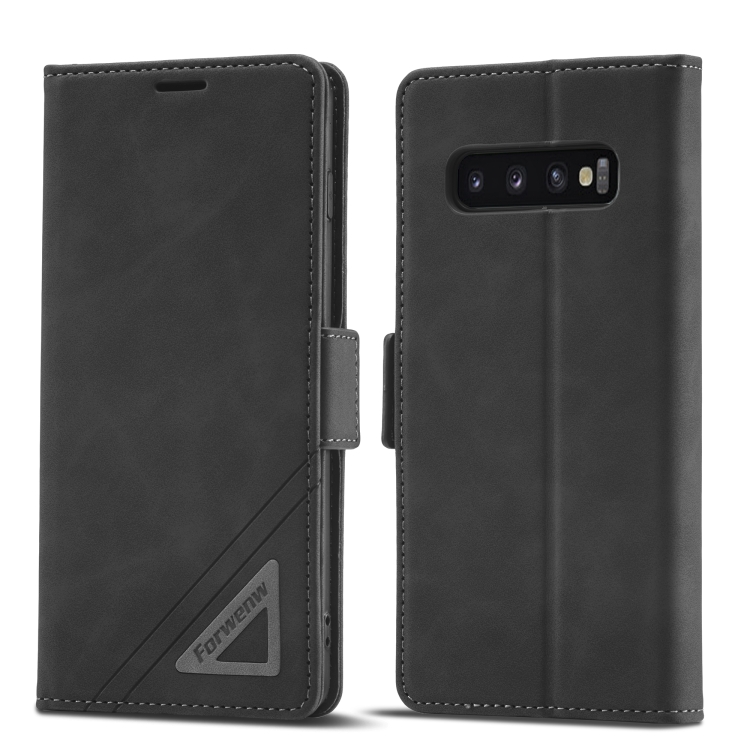 

For Samsung Galaxy S10 Forwenw Dual-side Buckle Leather Phone Case(Black)