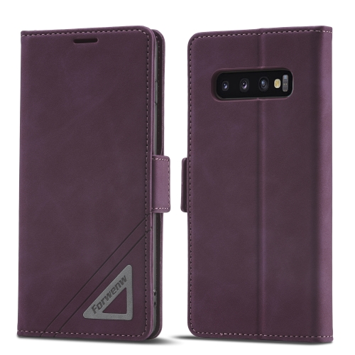 For Samsung Galaxy S10 Forwenw Dual-side Buckle Leather Phone Case(Wine Red)