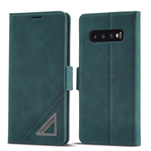 

For Samsung Galaxy S10+ Forwenw Dual-side Buckle Leather Phone Case(Dark Cyan)