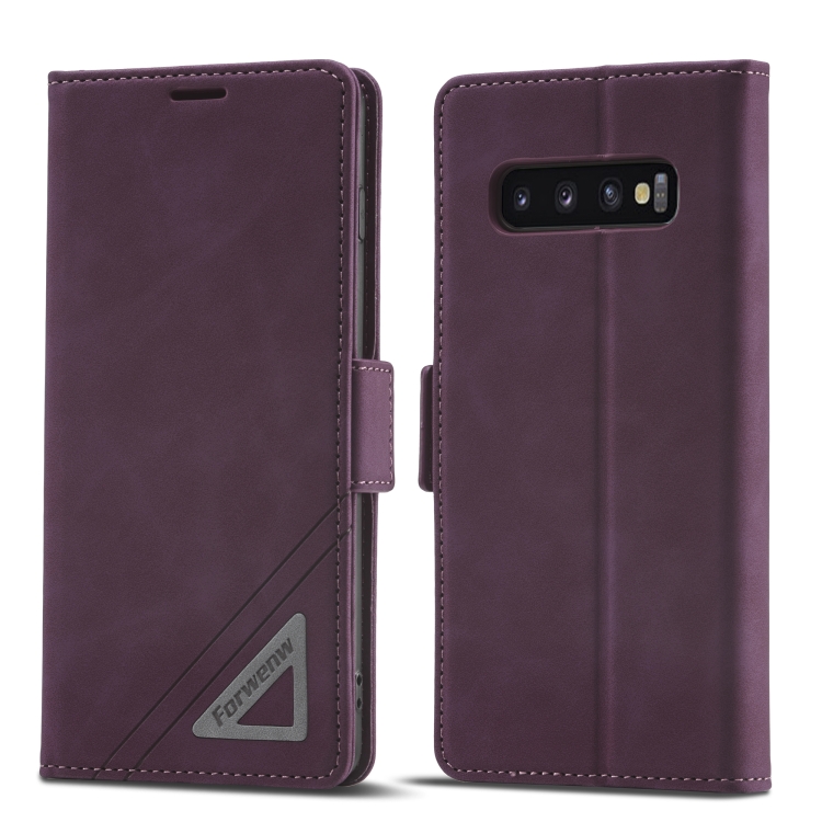 

For Samsung Galaxy S10e Forwenw Dual-side Buckle Leather Phone Case(Wine Red)