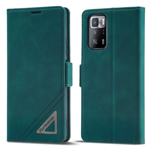 

For Xiaomi Redmi Note 10 Pro / Note 10 Pro Max Forwenw Dual-side Buckle Leather Phone Case(Dark Cyan)