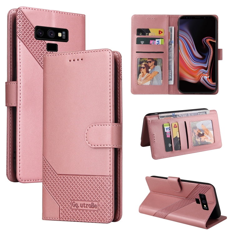 

For Samsung Galaxy Note9 GQUTROBE Skin Feel Magnetic Leather Phone Case(Rose Gold)