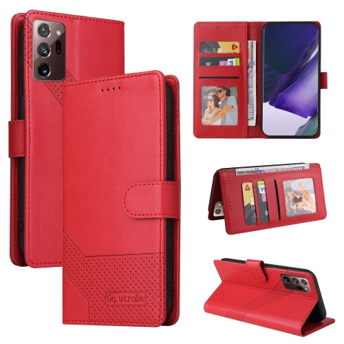 

For Samsung Galaxy Note20 GQUTROBE Skin Feel Magnetic Leather Phone Case(Red)