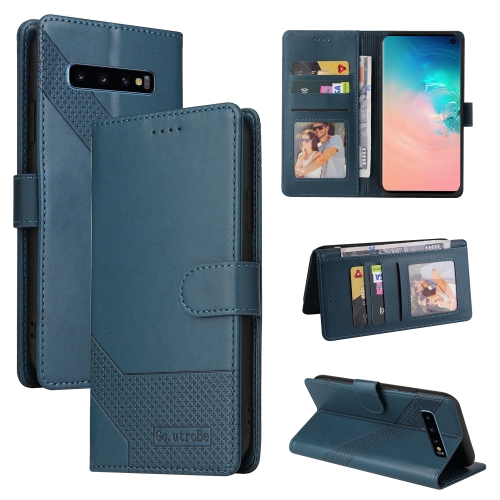 

For Samsung Galaxy S10 GQUTROBE Skin Feel Magnetic Leather Phone Case(Blue)