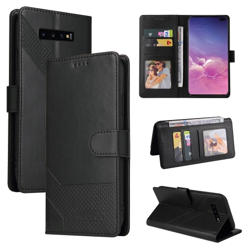 

For Samsung Galaxy S10+ GQUTROBE Skin Feel Magnetic Leather Phone Case(Black)