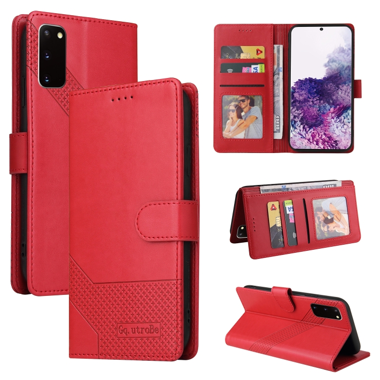 

For Samsung Galaxy S20 GQUTROBE Skin Feel Magnetic Leather Phone Case(Red)