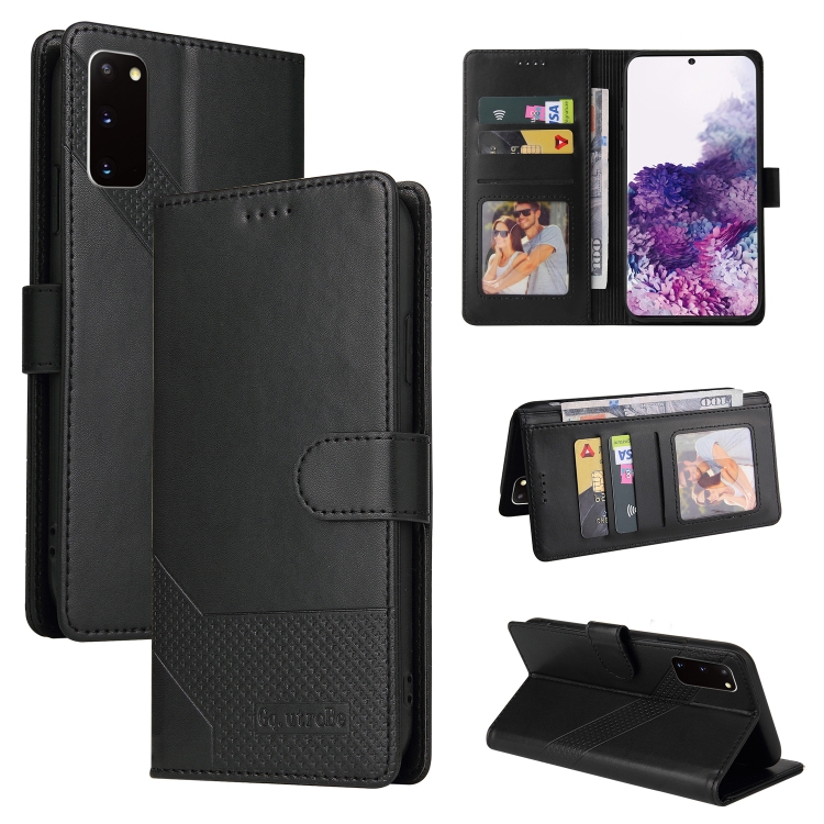 

For Samsung Galaxy S20 GQUTROBE Skin Feel Magnetic Leather Phone Case(Black)