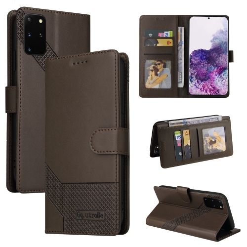 

For Samsung Galaxy S20+ GQUTROBE Skin Feel Magnetic Leather Phone Case(Brown)