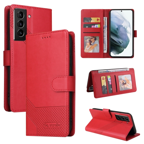 

For Samsung Galaxy S22 5G GQUTROBE Skin Feel Magnetic Leather Phone Case(Red)