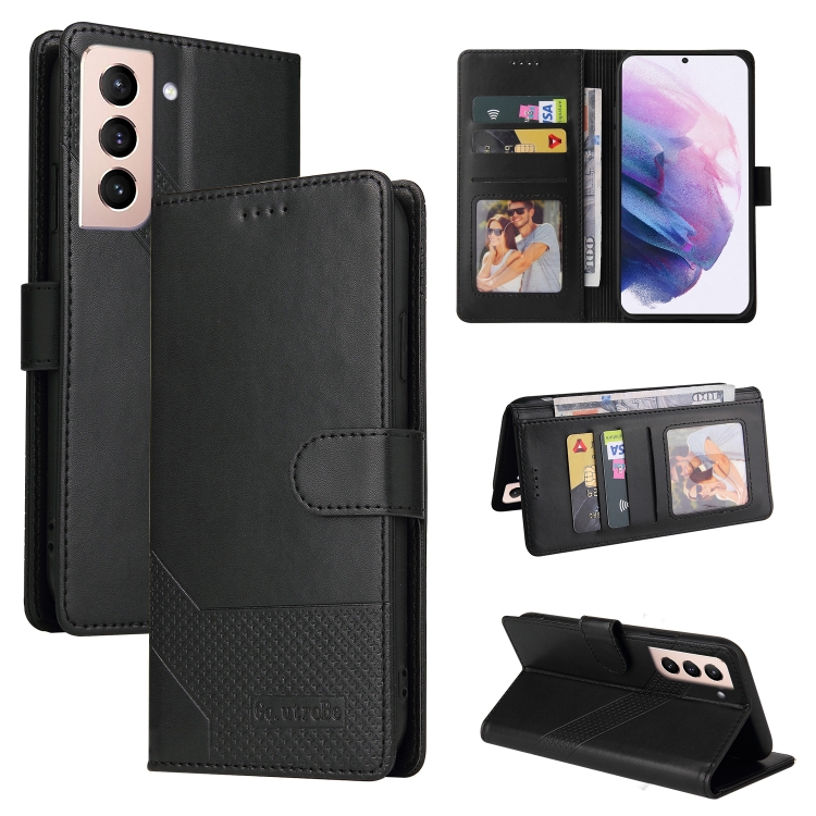 

For Samsung Galaxy S22+ 5G GQUTROBE Skin Feel Magnetic Leather Phone Case(Black)