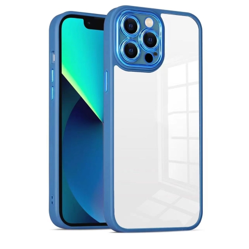 

Cat-eye Electroplating TPU + Acrylic Phone Case For iPhone 12 Pro Max(Blue)
