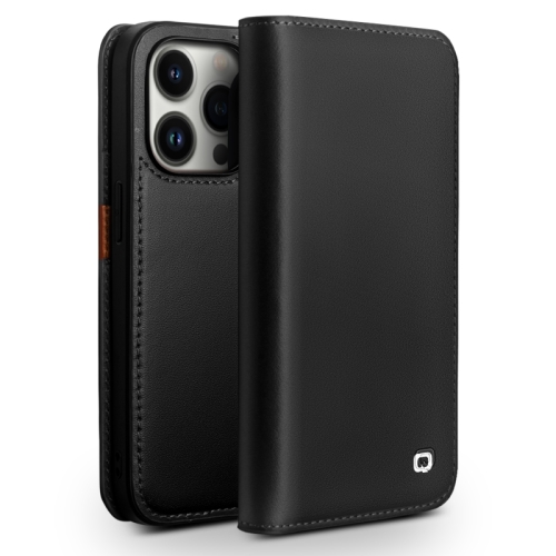 

For iPhone 14 Pro QIALINO Business Horizontal Flip PU Phone Case(Black)